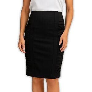 Nanette Lepore Black High Waist Tuxedo Stripe Pencil Skirt Size 6